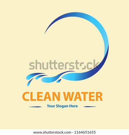 Clean Water template simple logo Design