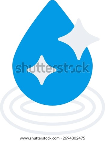 Clean water vector design in modern style, purity and environmental sustainability concept, water hygiene illustration. Flat Icon