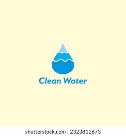 clean water vector logo ideas of water drop drawing, suitable use for symbol, icon or element design to describe clean water