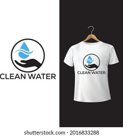 Clean Water vector t shirt design.