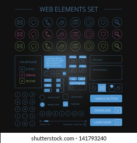 Clean Web Elements Set Black