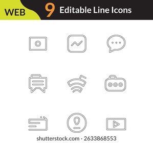 Clean Web Line Icons – Mobile, Internet, Cloud, SEO Elements.