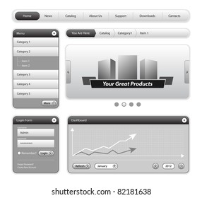 Clean Website Design Elements Gray