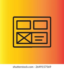 Clean website layout icon conveying design and organization. Ideal for illustrating website structure, content planning, and interface development concepts