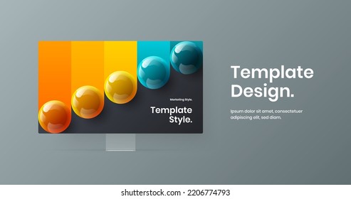 Clean website screen design vector layout. Colorful display mockup web project concept.