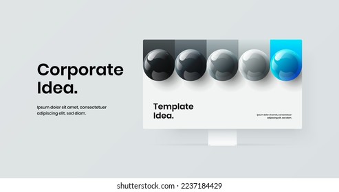 Clean website screen design vector concept. Creative computer monitor mockup landing page layout.