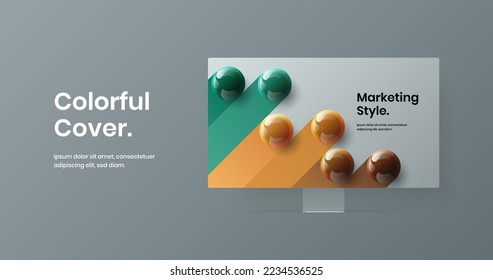 Clean website screen vector design template. Simple display mockup presentation layout.