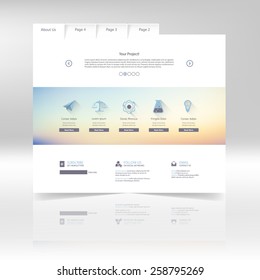 Clean Website template design in editable vector format