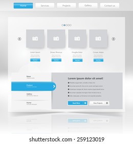 Clean Website template design in editable vector format