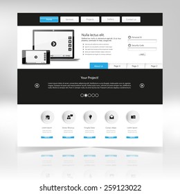 Clean Website template design in editable vector format