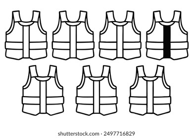 Clean Weighted Vest Line Art Illustration für Fitness und Performance