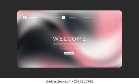 Clean welcome landing page showcasing a modern website design with an elegant gradient backdrop
