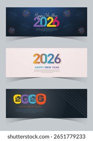 Anuncio del año Nuevo 2026 blanco limpio con texto gris claro y destellos sutiles