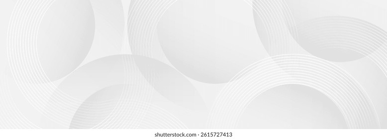 Clean white abstract background with curved circular lines and subtle gradient for elegant, modern design