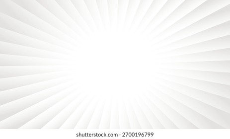 Fundo abstrato branco limpo com raios de luz radiais sutis perfeito para o design de apresentação, tema minimalista ou modelo de layout elegante