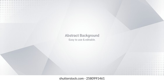 Clean white abstract background with geometric shapes and subtle dotted textures, offering a modern and minimal design perfect for presentations, branding, banners, backdrop, and professional layouts.