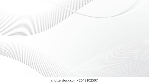 Clean White Abstract Background with Subtle Wavy Lines for Minimalist Designs, Perfect for Modern Presentation Templates and Elegant Website Layouts with Light Grey Accents