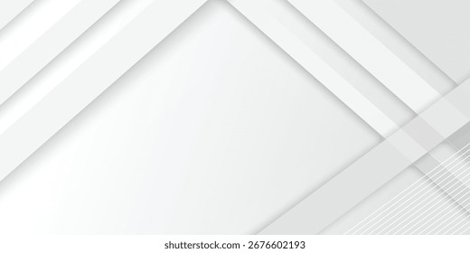 Diseño abstracto blanco limpio con Formas diagonales en capas y sombras sutiles. Ideal para proyectos modernos de negocios, tecnología o diseño minimalista.
