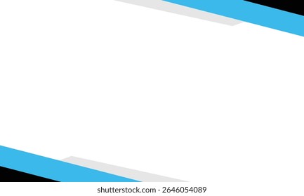 Clean white background with diagonal blue and black corner borders, featuring subtle gray overlays. Ideal for presentations, templates, or business-themed visual content.