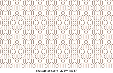 Clean white background with warm copper geometric hexagon pattern, sophisticated and minimalist design.