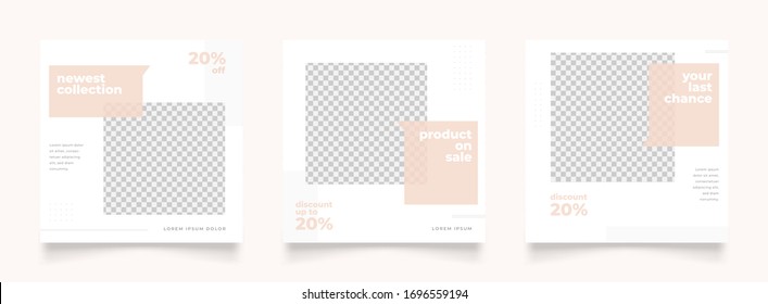 clean white color social media post template for digital marketing and sale promo. furniture or fashion advertising. banner offer. promotional mockup photo vector frame illustration