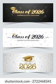 Clase de Anuncio de graduación de 2026 con detalles suaves y elegante estilo decorativo