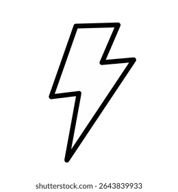 Clean white lightning bolt on dark background – a dynamic vector element for futuristic, sci-fi, or night-themed graphic projects.