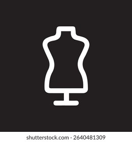 A clean white mannequin illustration against a dark background. This graphic is suitable for a range of design and fashion related projects.