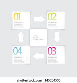 Clean White paper Modern Design template / can be used for infographics / numbered banners / horizontal cutout lines / graphic or website layout vector