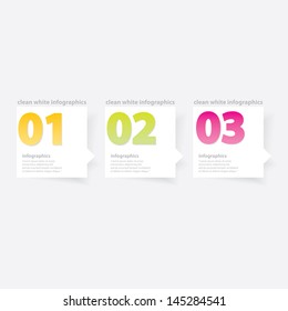 Clean White paper Modern Design template / can be used for infographics / numbered banners / horizontal cutout lines / graphic or website layout vector
