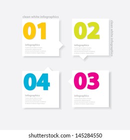 Clean White paper Modern Design template / can be used for infographics / numbered banners / horizontal cutout lines / graphic or website layout vector