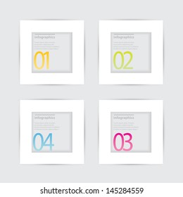 Clean White paper Modern Design template / can be used for infographics / numbered banners / horizontal cutout lines / graphic or website layout vector
