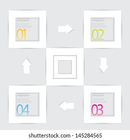 Clean White paper Modern Design template / can be used for infographics / numbered banners / horizontal cutout lines / graphic or website layout vector
