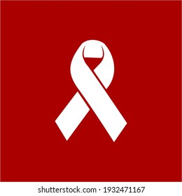 Clean White Ribbon Vector with Red Background
