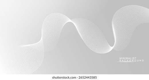 Fundo de onda abstrata branco e prata limpo, perfeito para apresentações elegantes, folhetos de eventos formais ou embalagens de luxo.