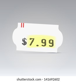 Clean White Small Old Price Tag With Printed And Highlighted Price