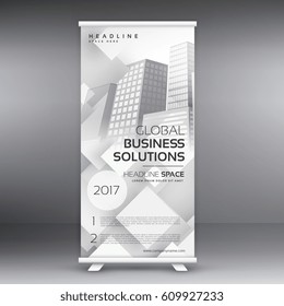 clean white standee roll up design template vector