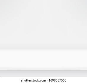 Clean white table vector mockup. Template for a design