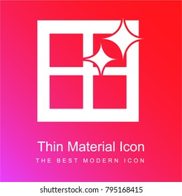 Clean window glass red and pink gradient material white icon minimal design