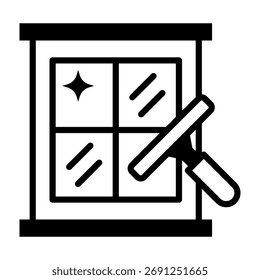 Clean Window Icon Mixed Style Vector Illustration
