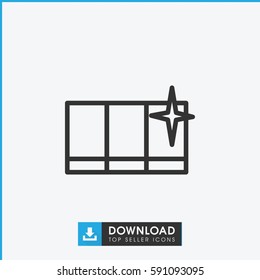 clean window icon. Simple outline clean window vector icon. On white background.