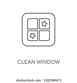 Clean window linear icon. Clean window concept stroke symbol design. Thin graphic elements vector illustration, outline pattern on a white background, eps 10.