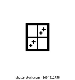 Clean window vector icon in black solid flat design icon isolated on white background