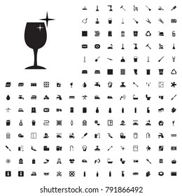 Clean wine glass icon illustration isolated vector sign symbol. editable cleaning icons vector set.