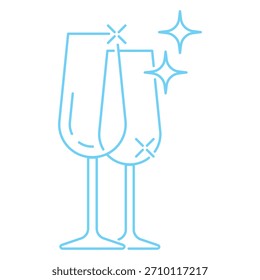 Limpie los iconos lineales de las copas de vino con el movimiento editable, aislado en fondo transparente. Símbolos de vidrio brillantes perfectos para diseños de bar, restaurante, bodega y degustación temática.