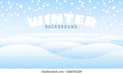 Clean winter background with snow drifts. Eps8. RGB