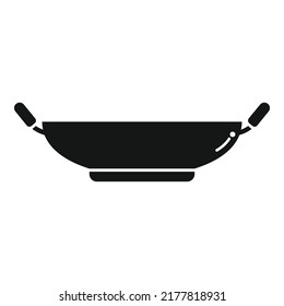 Clean wok pan icon simple vector. Oil stove. Cook food