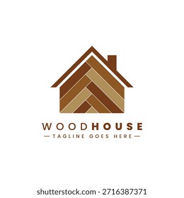 Eine saubere Holzmuster-Logo-Vorlage für Holzböden und Inneneinrichtungen.