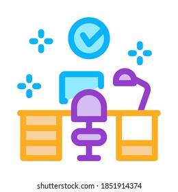clean working room icon vector. clean working room sign. color symbol illustration