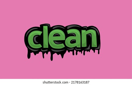 CLEAN writing vector design on pink background